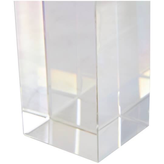 6" Clear Crystal Geometric Arched Bookends Set